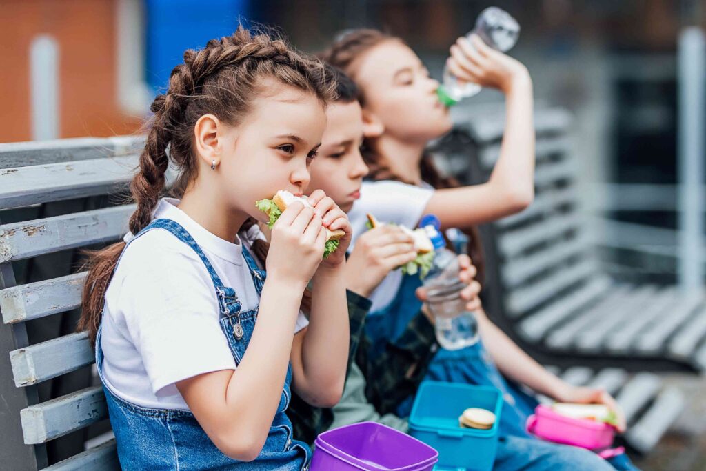 Child eating a sandwich